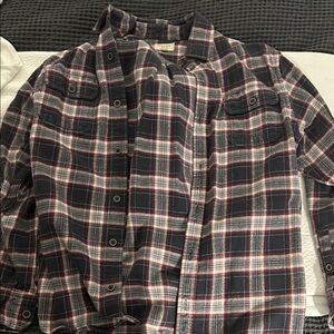 Jachs Navy and Red Plaid Casual Shirt